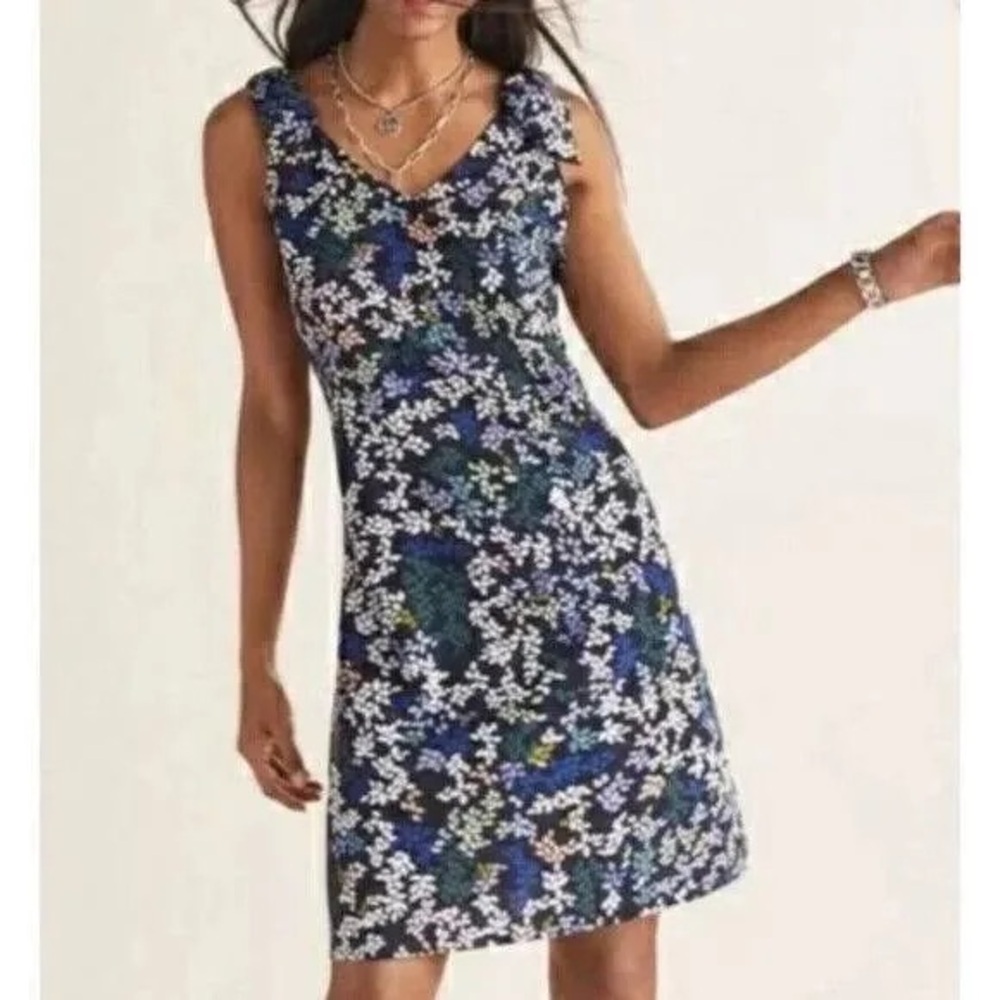 CABI Floral Sleeveless Dress - Blue and White